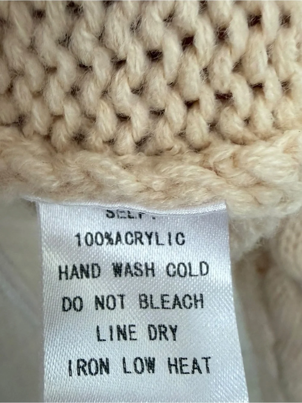 FORE Women’s Beige Chunky Cable-Knit Cropped Turtleneck Sweater Size M